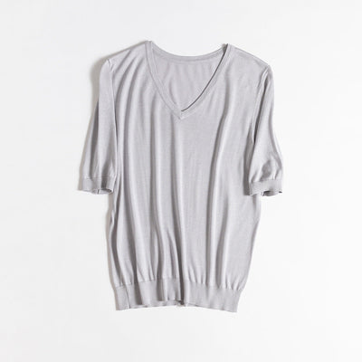 Femme luxuriöser V-Ausschnitt entspannter Pullover Heidi-Mode