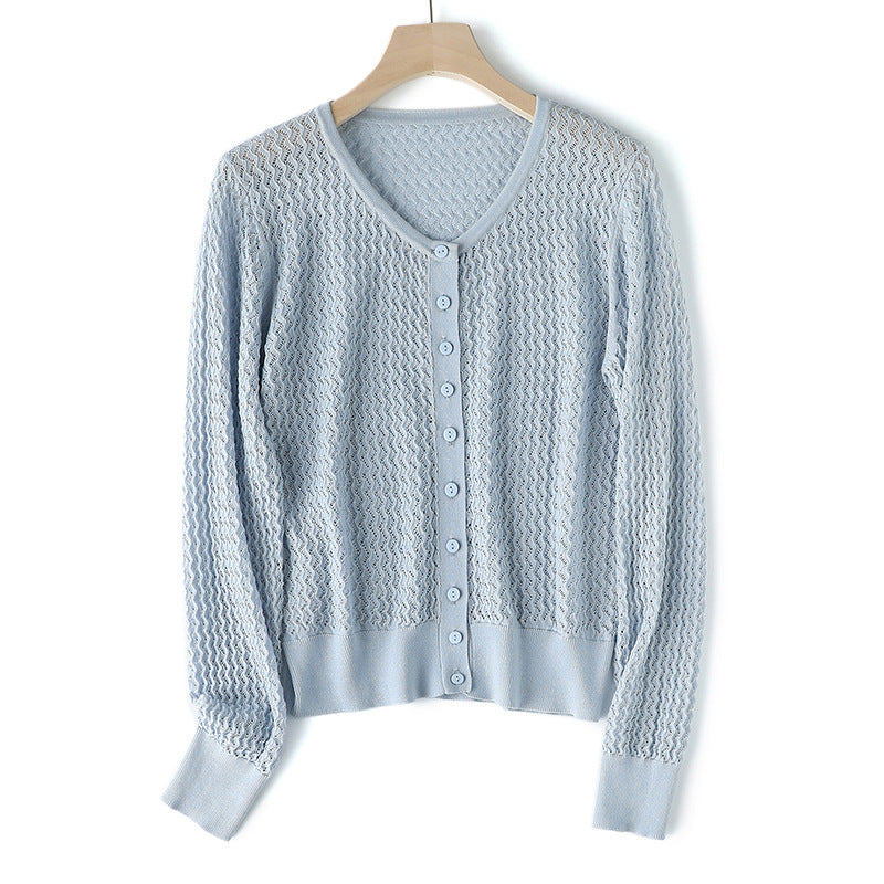 Femme Leichtgewicht Strukturierter Strick Cardigan Heidi-Mode