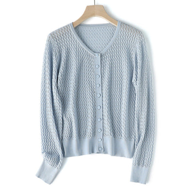 Femme Leichtgewicht Strukturierter Strick Cardigan Heidi-Mode