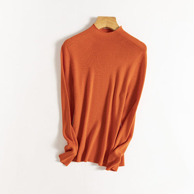 Femme Leichtgewicht Hochkragen Pullover Sweater Heidi-Mode