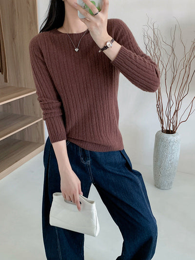Damen Rippstrickpullover Heidi-Mode