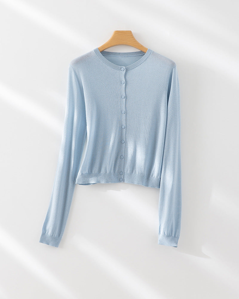 Femme Leichtgewicht Knopf-Front Strickjacke Heidi-Mode
