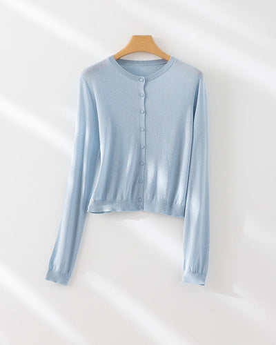 Femme Leichtgewicht Knopf-Front Strickjacke Heidi-Mode