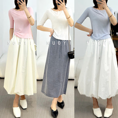 Femme Off-Shoulder Strukturiertes Strickoberteil Heidi-Mode