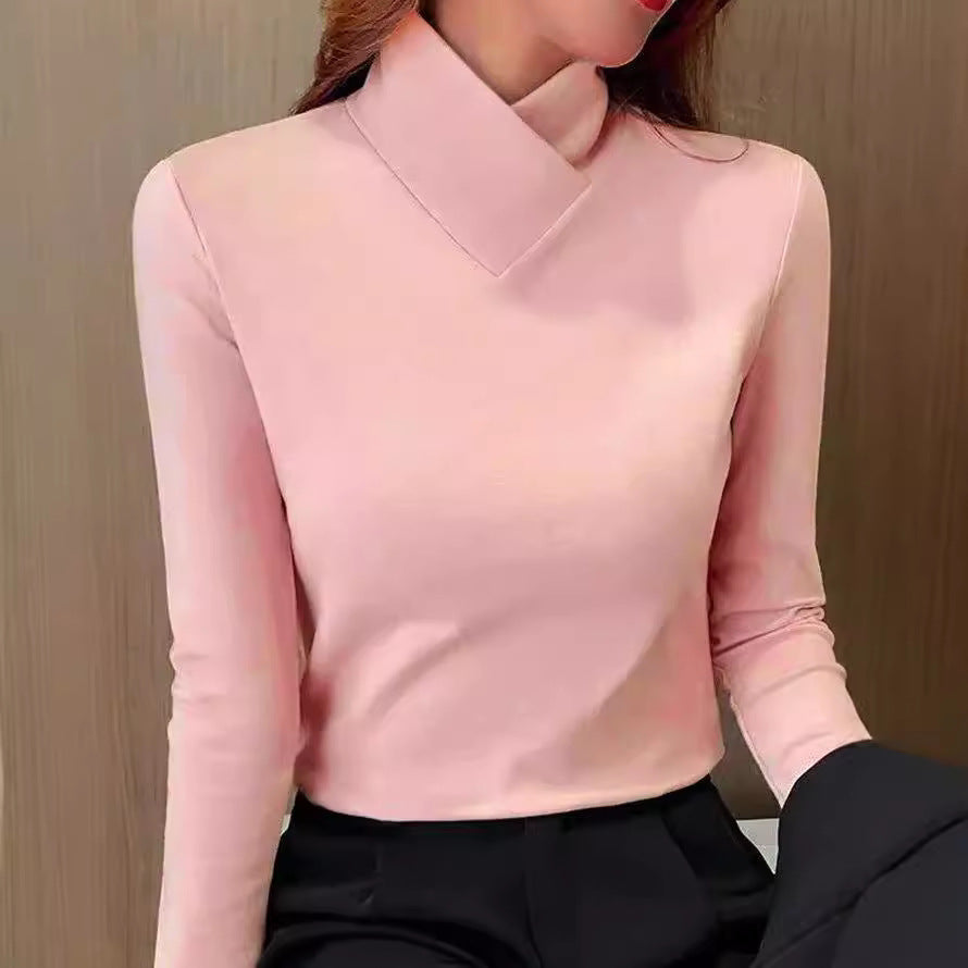 Langarmshirt mit asymmetrischem Kragen | Elegantes Design | Figurbetonte Passform