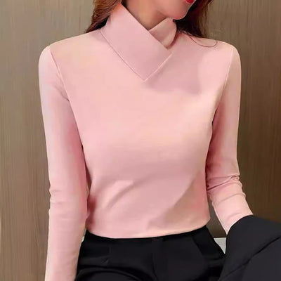 Langarmshirt mit asymmetrischem Kragen | Elegantes Design | Figurbetonte Passform