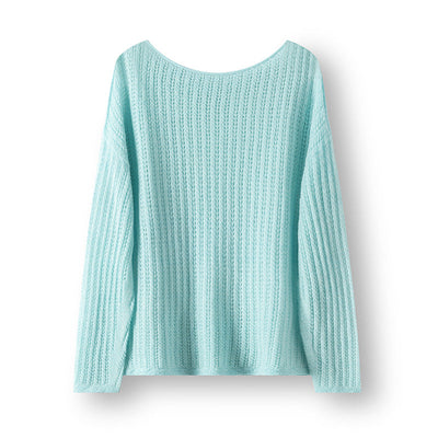 Femme Leichtgewicht Strukturierter Langarm Pullover Heidi-Mode