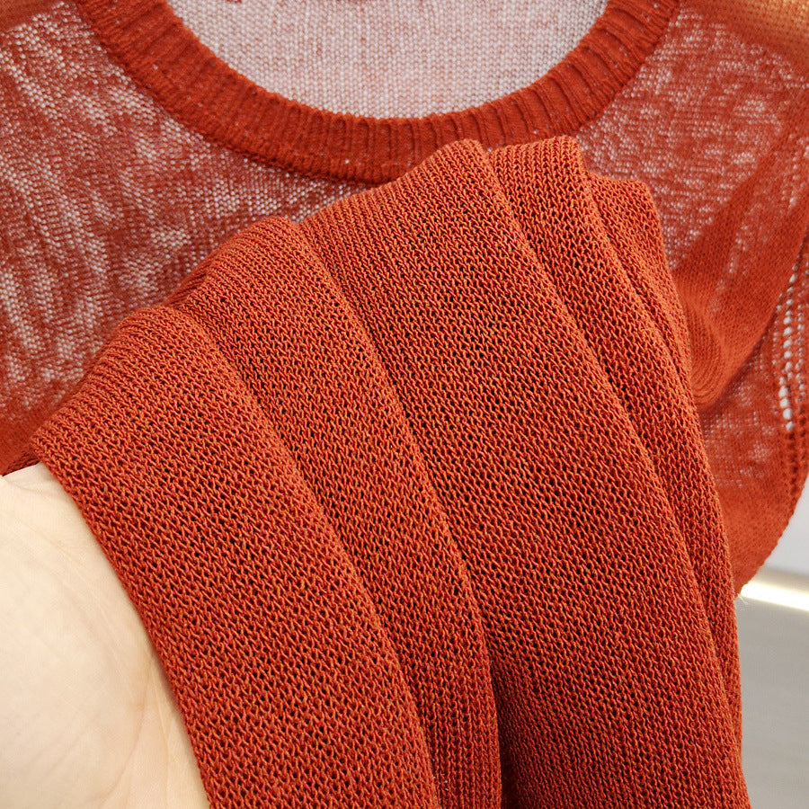 Femme Leichtgewicht Kurzarm Stricktop Heidi-Mode
