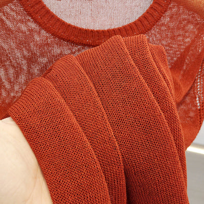 Femme Leichtgewicht Kurzarm Stricktop Heidi-Mode