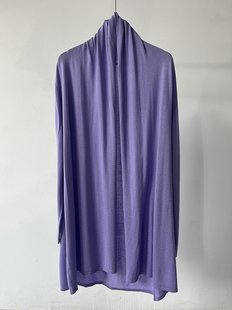 Femme Leichte Offene Vorder- Drapiert Cardigan Heidi-Mode