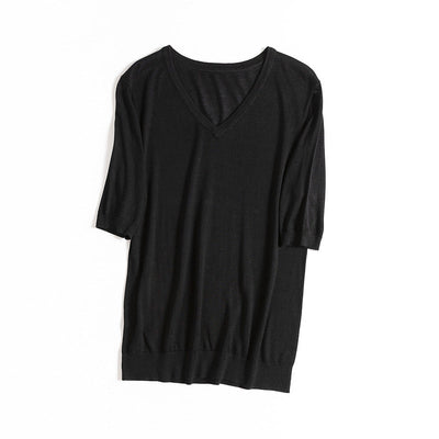 Femme luxuriöser V-Ausschnitt entspannter Pullover Heidi-Mode