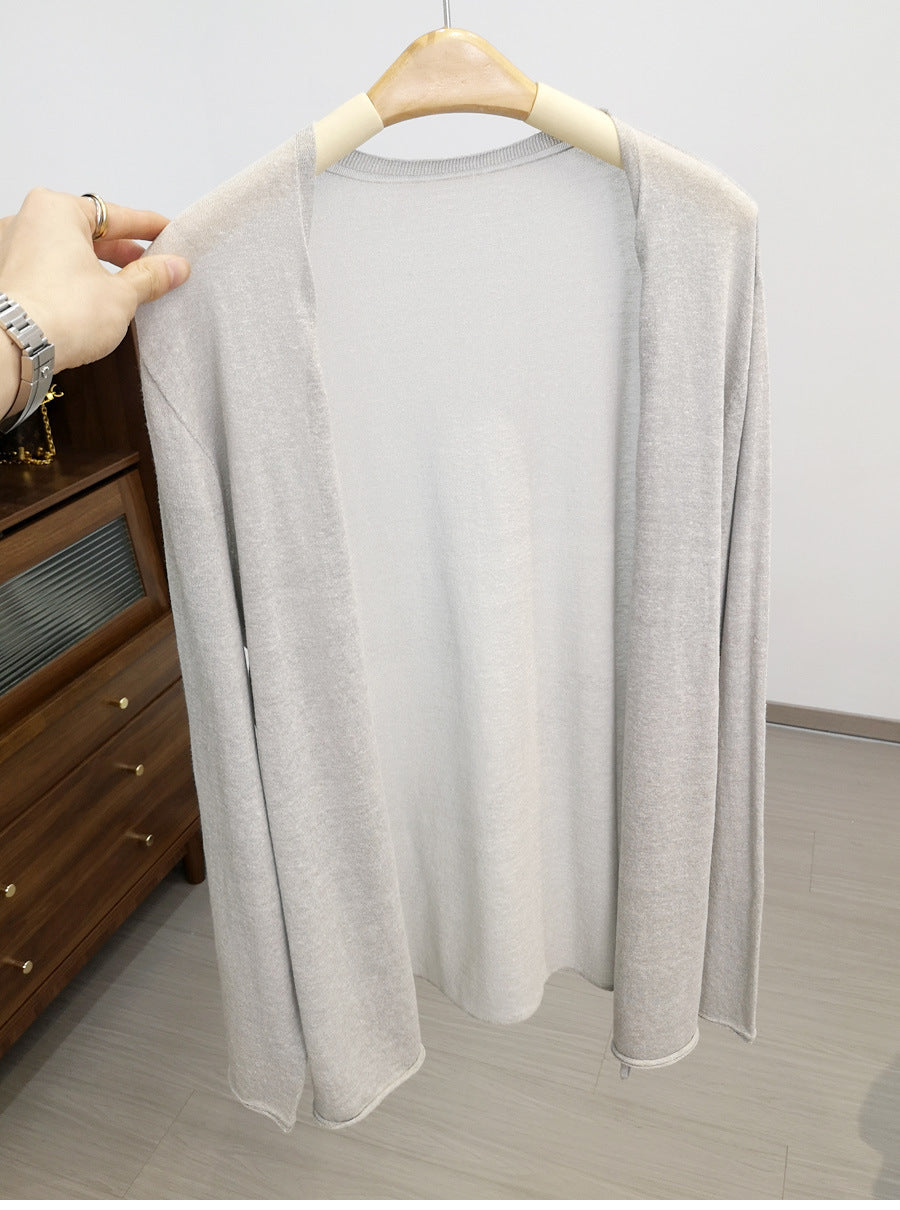 Femme Oversized Leichtgewicht Drapierte Strickjacke Heidi-Mode