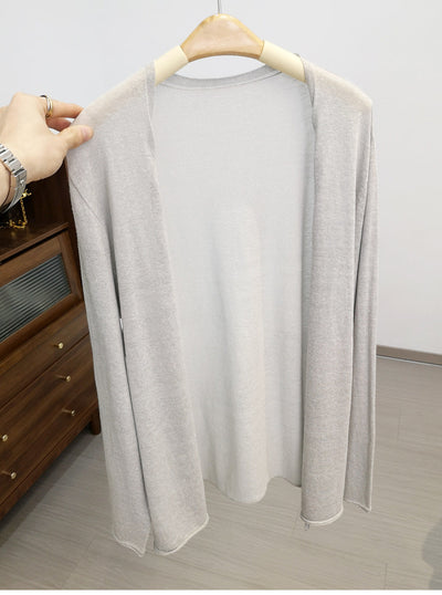 Femme Oversized Leichtgewicht Drapierte Strickjacke Heidi-Mode