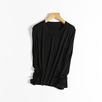 Femme Leichtgewicht Langarm Relaxed Fit T-Shirt Heidi-Mode
