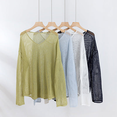 Femme Leichtgewicht V-Ausschnitt Strickpullover Heidi-Mode