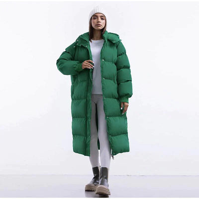 Lange Wattierte Pufferjacke