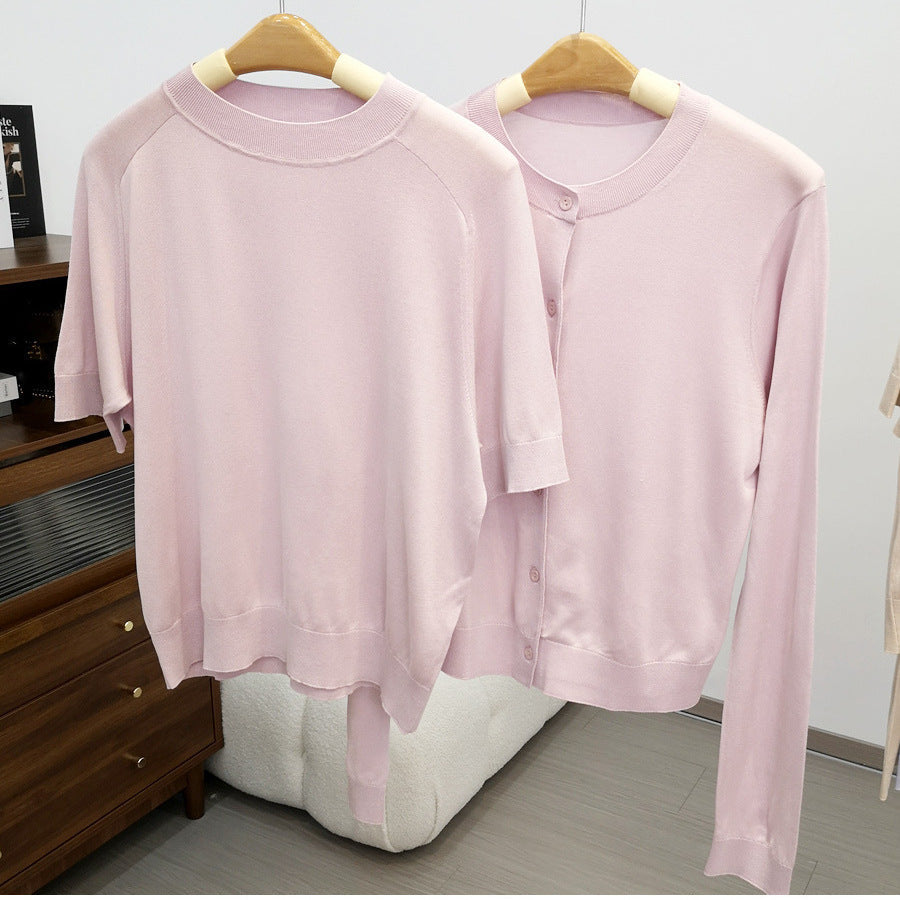 Femme Relaxed Fit Kurzarm Strickoberteil Heidi-Mode