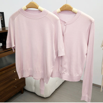 Femme Relaxed Fit Kurzarm Strickoberteil Heidi-Mode