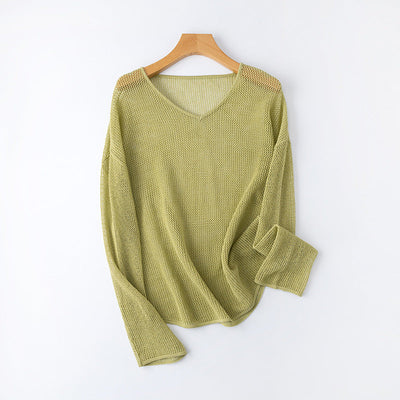 Femme Leichtgewicht V-Ausschnitt Strickpullover Heidi-Mode