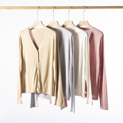 Femme Leichtgewicht V-Ausschnitt Cardigan Heidi-Mode 1747972212