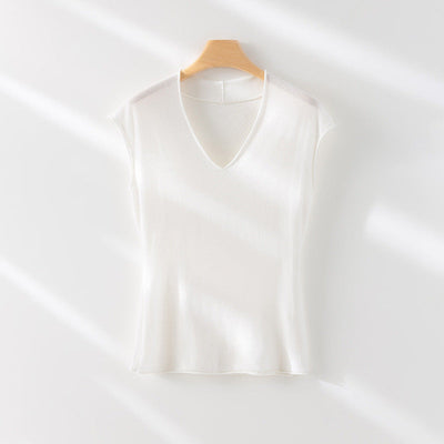 Femme Leichtes V-Ausschnitt Stricktop Heidi-Mode
