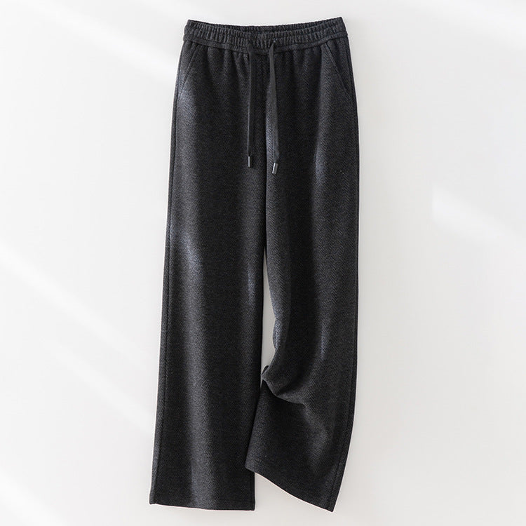 Femme Relaxed Fit Hahnentrittmuster Texturierte Jogginghosen Heidi-Mode