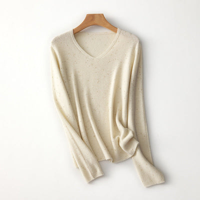 Femme Leicht V-Ausschnitt Strickpullover Heidi-Mode