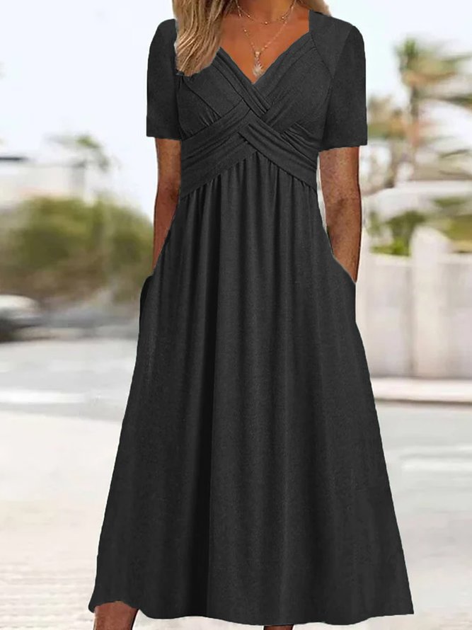 Eva® | Kurzärmliges Crossover-Kleid