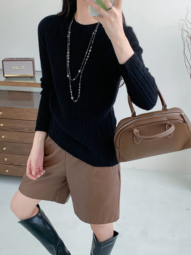 Damen Rippstrickpullover Heidi-Mode