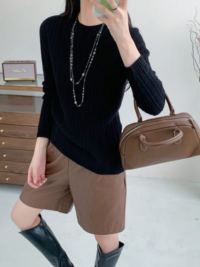 Damen Rippstrickpullover Heidi-Mode