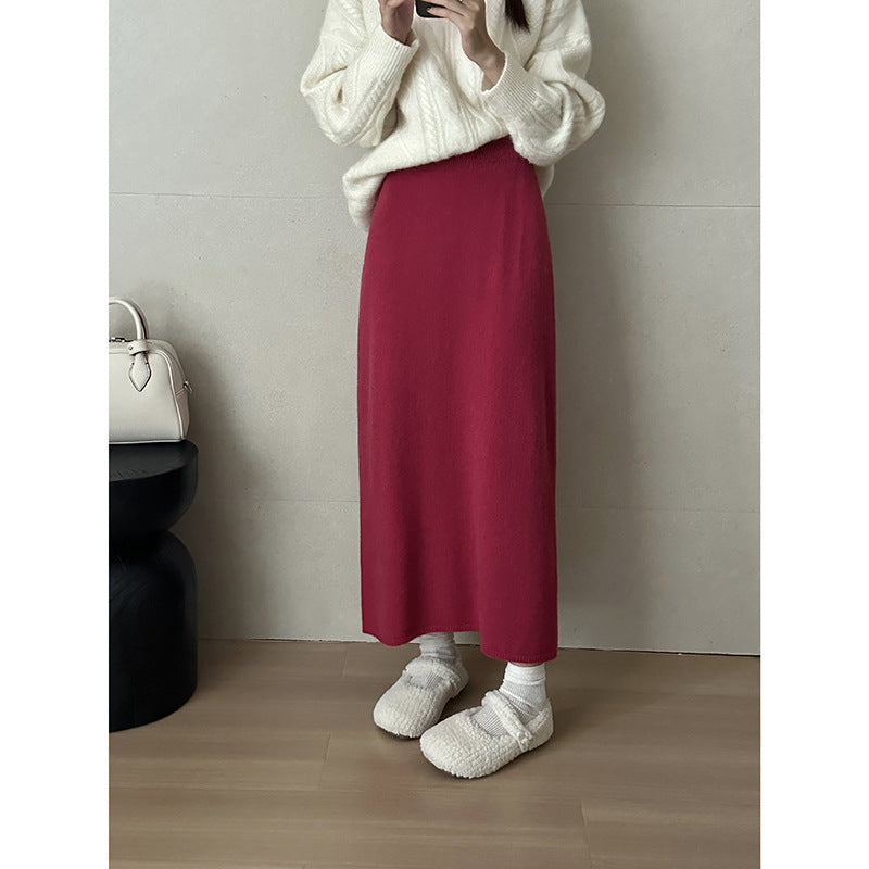 Femme Luxus Strick Maxi Rock Heidi-Mode