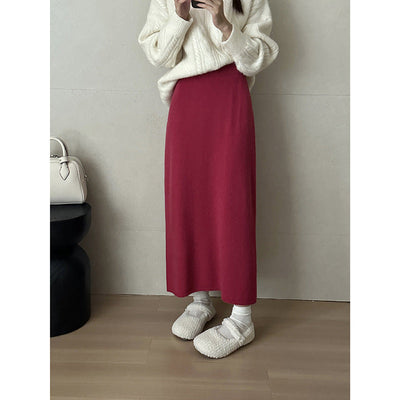 Femme Luxus Strick Maxi Rock Heidi-Mode