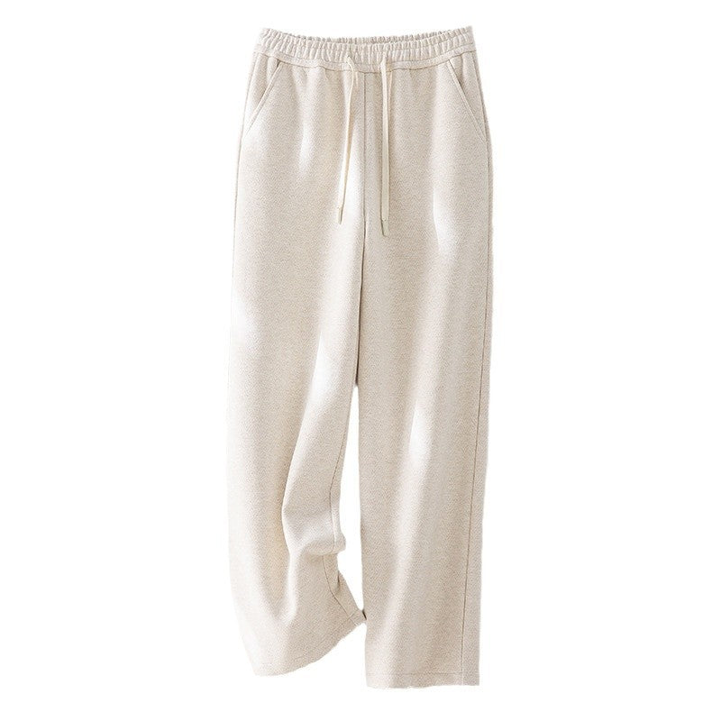 Femme Relaxed Fit Hahnentrittmuster Texturierte Jogginghosen Heidi-Mode