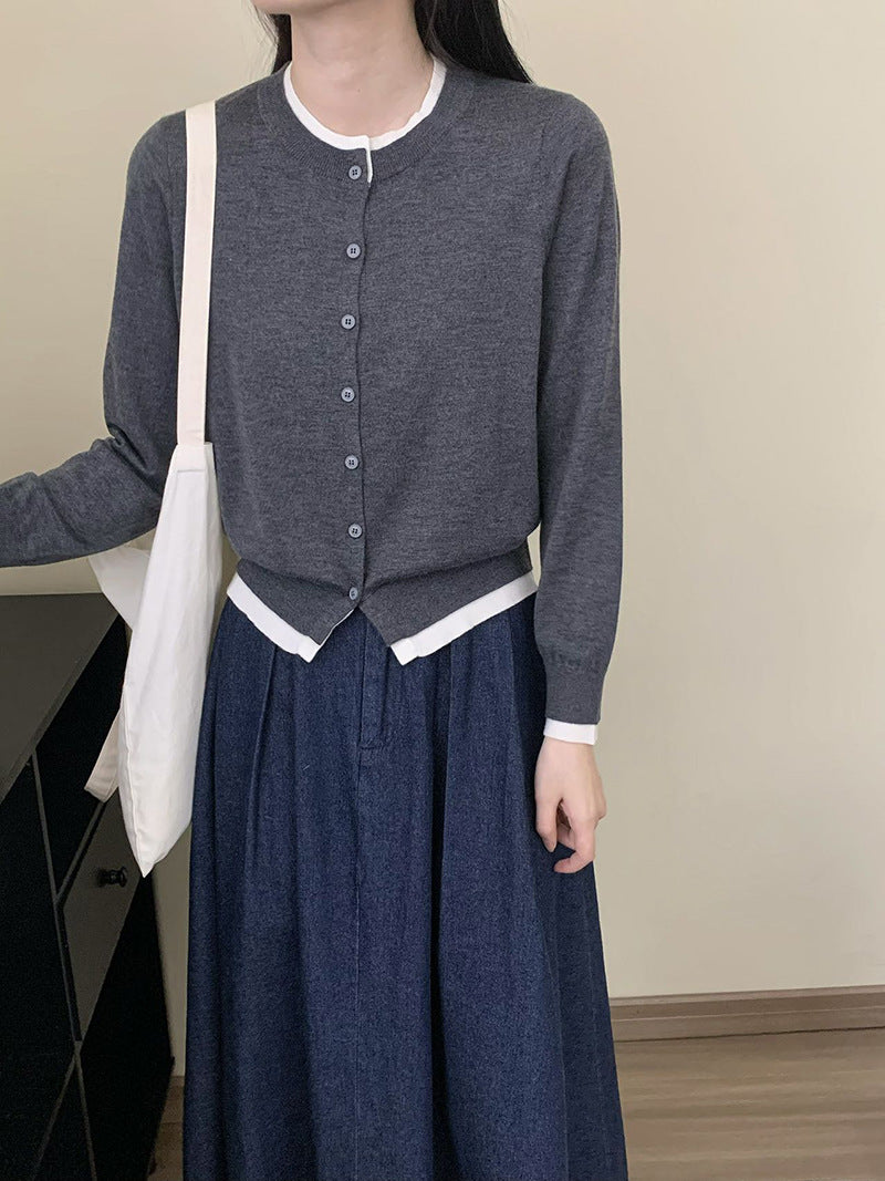 Femme Leichtgewicht Knopfront-Cardigan Heidi-Mode