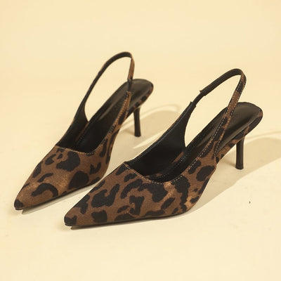 Damen Slingback Pumps mit modischem Leoparden-Design und elegantem Absatz Heidi-Mode
