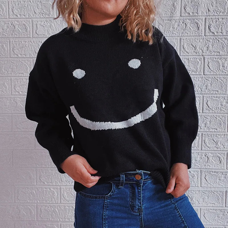 Evi | Lustige Smiley-Muster Langarmshirt für den Herbst