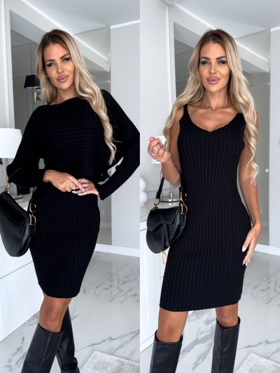 Geripptes 2-in-1 Kleidset | Wandelbarer Look | Elegant & Vielseitig