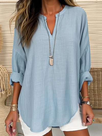 Casual Leinen Damenbluse