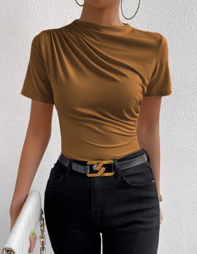 Thea | Elegantes Plissiertes Kurzarm-Top