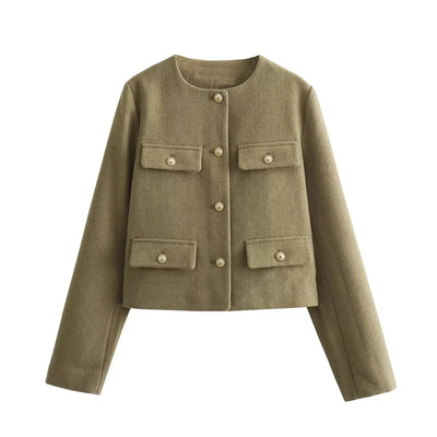 Kastenjacke | Goldene Knöpfe & Taschen-Details | Klassische Eleganz