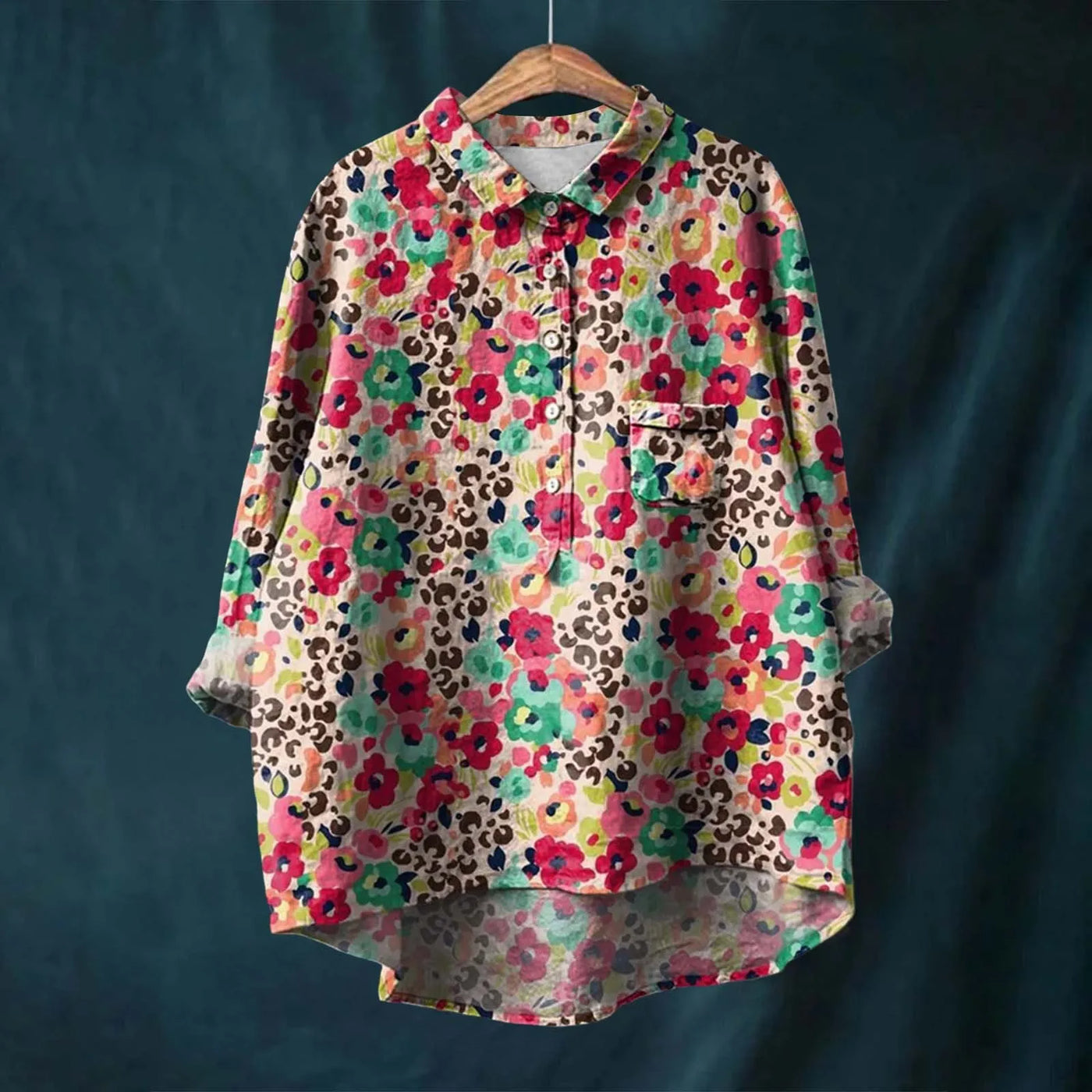 Oversize-Bluse | Künstlerischer Print | Luftige Passform