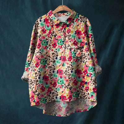 Oversize-Bluse | Künstlerischer Print | Luftige Passform