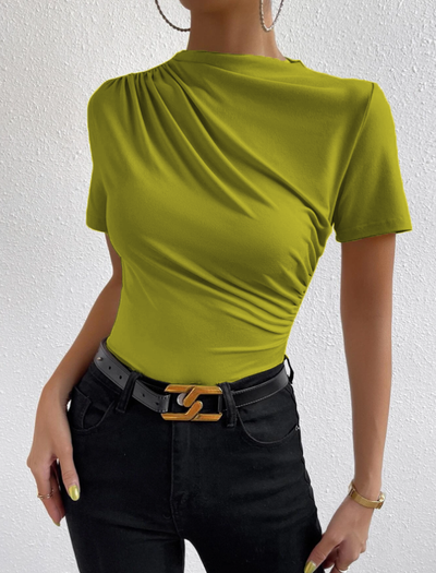 Thea | Elegantes Plissiertes Kurzarm-Top