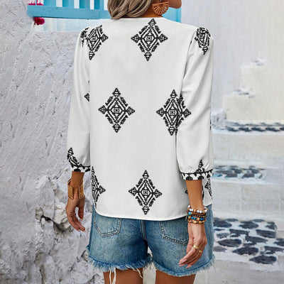 Laura | Bluse mit Retro-Print für Damen