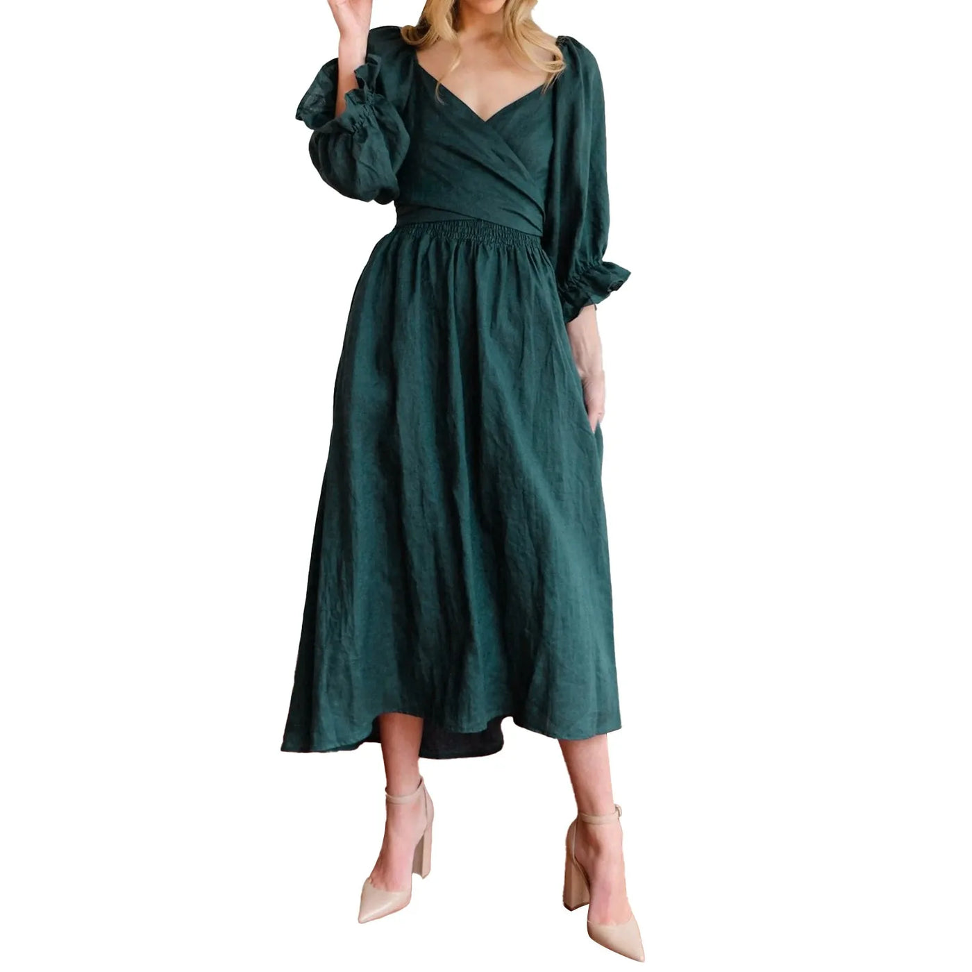 Queency | Französisches Kleid mit Rüschenärmeln