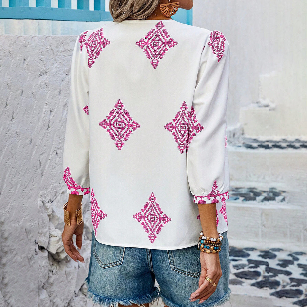 Laura | Bluse mit Retro-Print für Damen