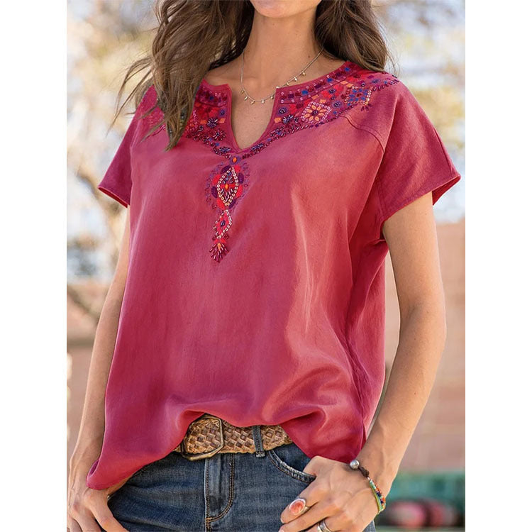 Petra | Boho-Bluse mit floralem Muster