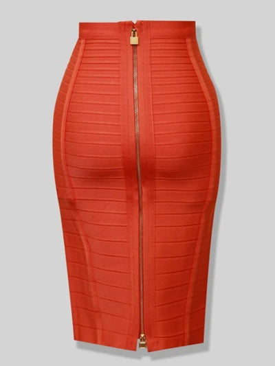 Heidi-Mode | Sommermode Sexxy Reißverschlüsse Bandage Rock Designer A-Linien Bodycon Bleistiftrock Faldas 58Cm