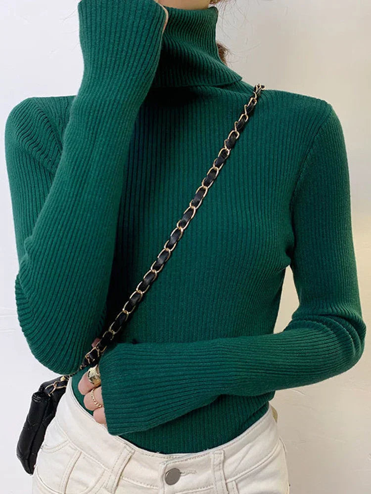 Gerippter Rollkragenpullover | Figurbetonter Schnitt | Zeitlose Eleganz