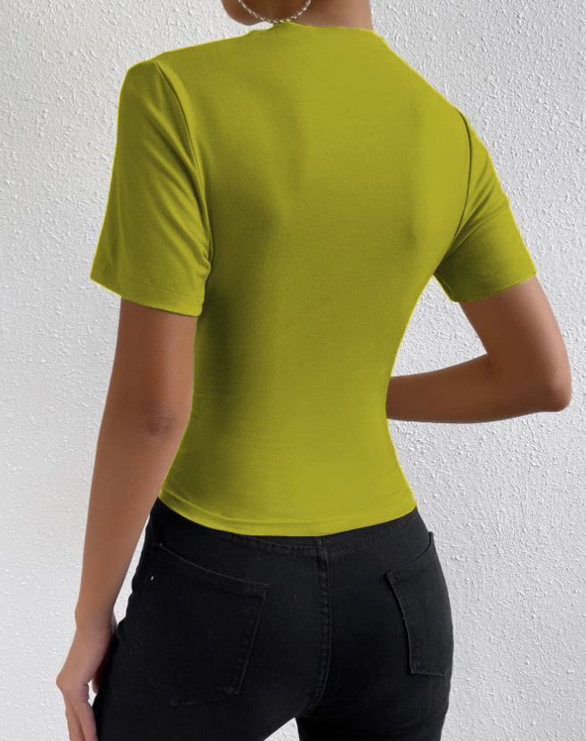Thea | Elegantes Plissiertes Kurzarm-Top